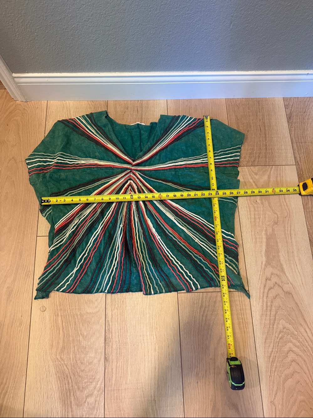 🌿 Oli & Hali Embroidered Boho Oversized Top Green Size Medium - Picture 7 of 7